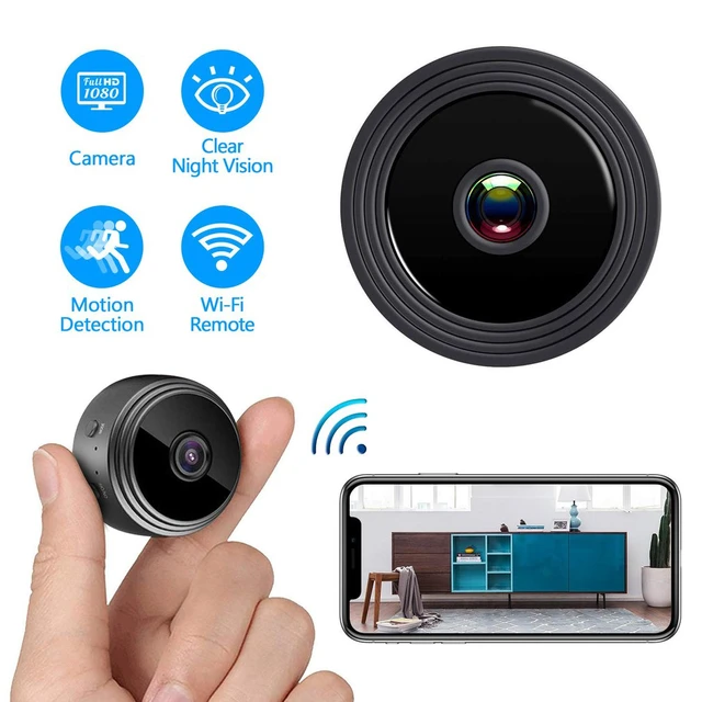 Câmera escondida do espião Mini 1080P sem fio WiFi câmera com áudio e vídeo  ao vivo Câmera de vigilância de segurança doméstica com detecção de