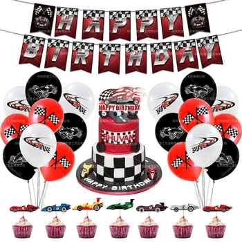 

The car theme Party decoration Car banner The balloon Cake inserted card Boys like to Birthday decoration suit