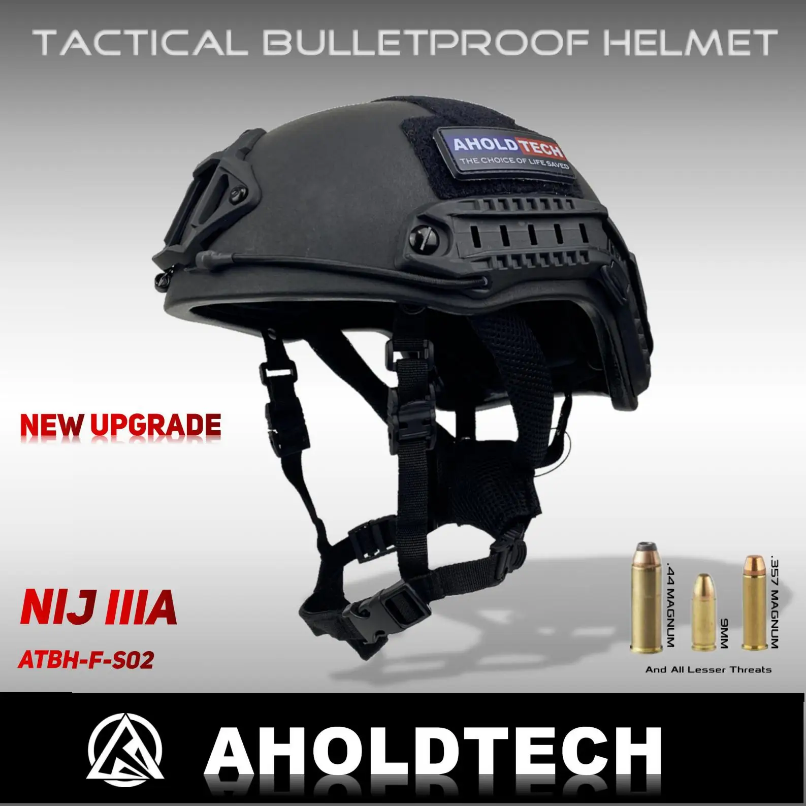 AHOLDTECH-Cámara de corte alto ligero S02 NIJ IIIA 3A, ajuste de Dial EPIC Liner a prueba de balas, casco militar del ejército táctico balístico