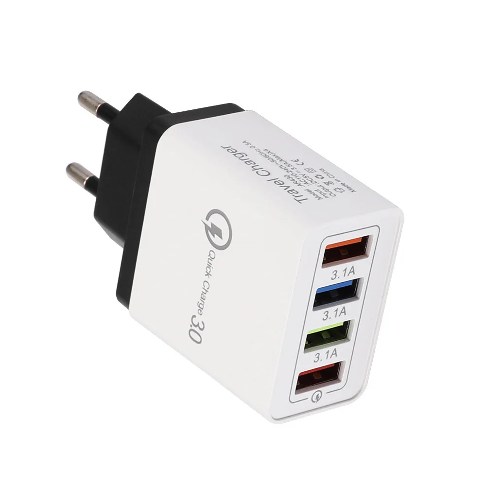4 порта Usb настенное зарядное устройство мульти Usb зарядное устройство настенное Настоящее QC3.0 быстрое USB зарядное устройство для сотового телефона