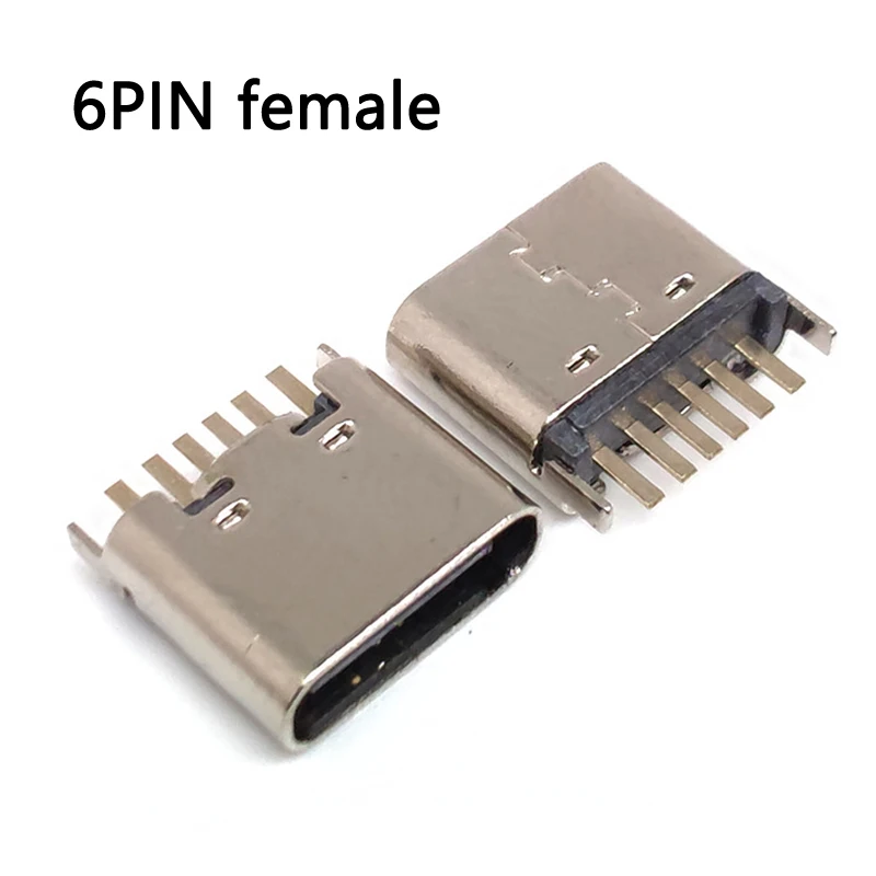 Conector Micro USB tipo C 3,1 hembra, colocación SMD DIP para diseño de PCB  PD, carga rápida de alta corriente, 6 pines, 20 unids/lote