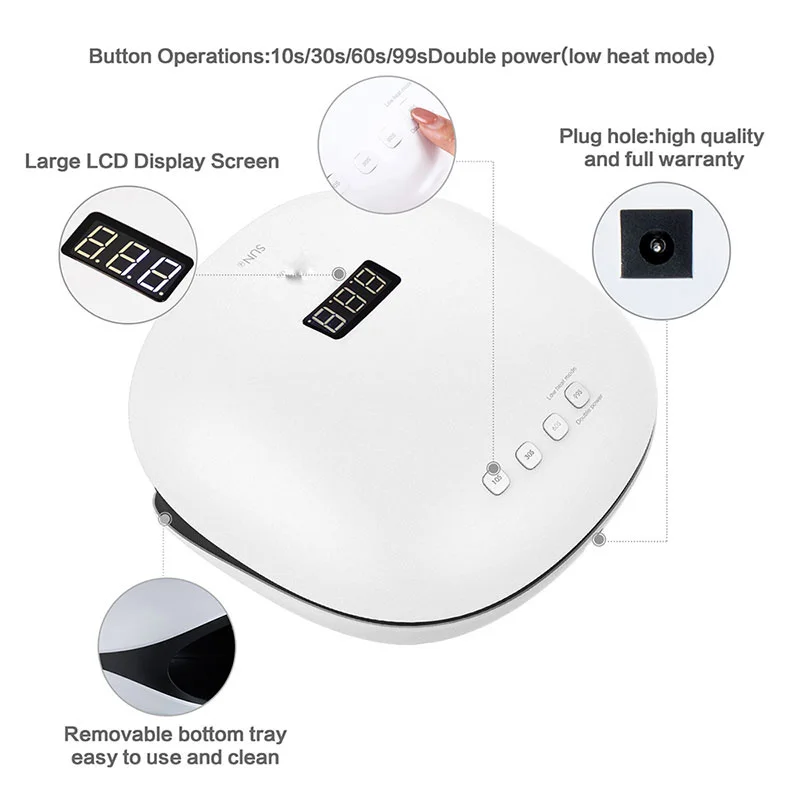Sun4 uv Conduziu a Lâmpada do Unha 48w Secador de Lâmpadas Led Manicure para Secagem Gel Polonês 48w Luz do Unha 405nm Unhas Arte Beleza Secador de Cura Gel 5 Sun4 uv conduziu a lâmpada do prego