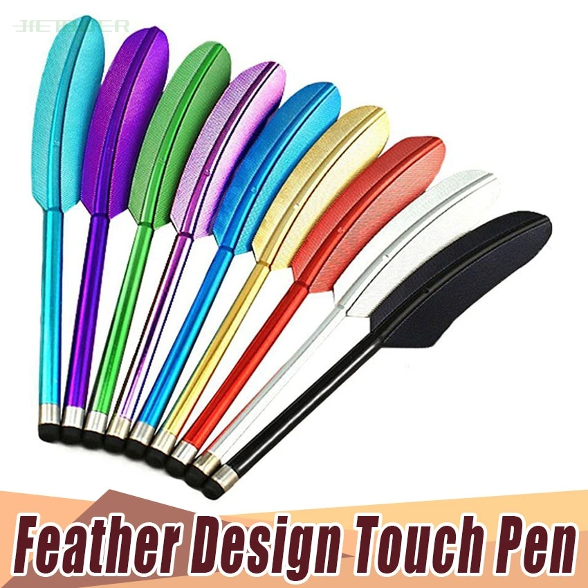 

100pcs/lot Touch Screen Feather Stylus Pen Portable Touch Screen Pen Soft Capacitive Tablet Stylus for Iphone Ipad Smartphone