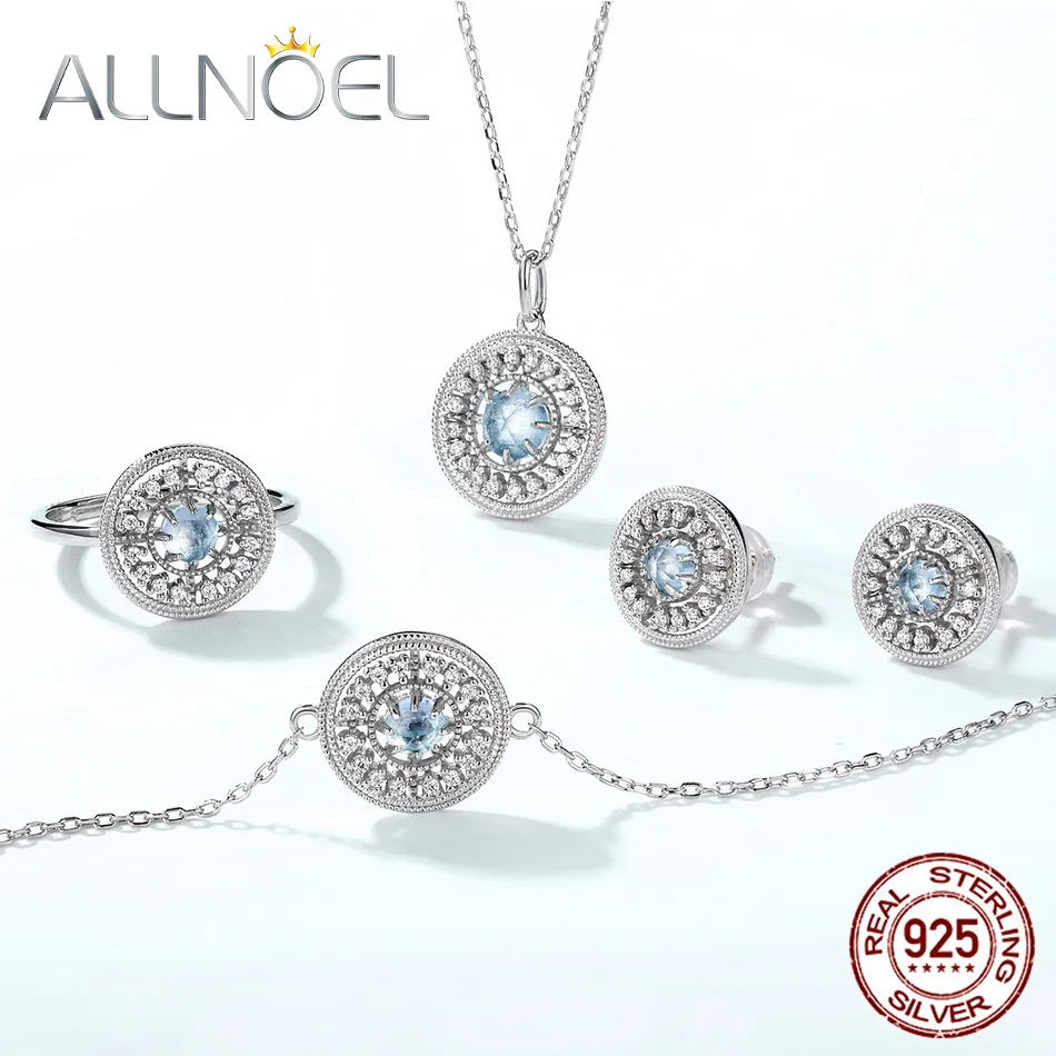 ALLNOEL 925 пробы Серебряные комплекты ювелирных изделий для Для женщин 100%