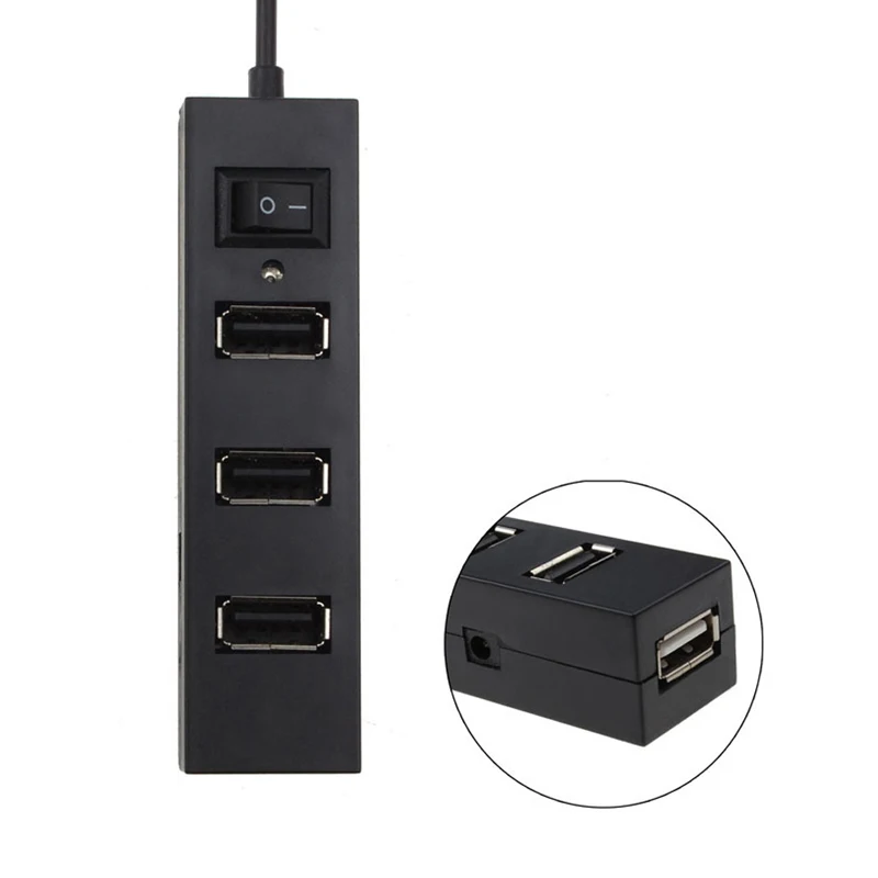 VIPATEY 4 порта usb-хаб высокоскоростной USB 2,0 концентратор USB мини концентратор Комплект с переключателем питания Поддержка USB2.0, скорость передачи 480 Мбит/с
