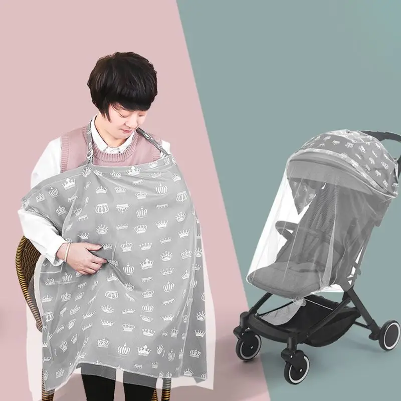Breastfeeding Nursing Cover Adjustable Breathable 2-Layer Privacy Feeding Apron
