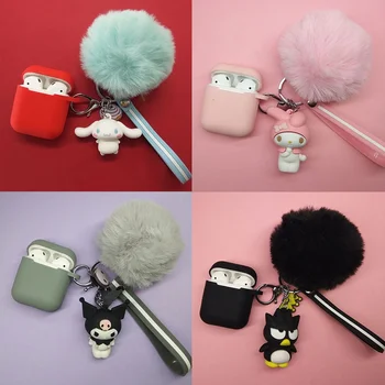 

Cute Cartoon Silicone Shockproof Headset Case For AirPods Wireless Bluetooth Earphone Cases With Kawaii Pendant