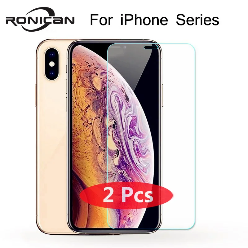 

2Pcs Protective tempered glass for iPhone 6 7 5 5s se 6 6s 8 plus XS max XR glass iphone 7 8 x 4 4s screen protector glass film