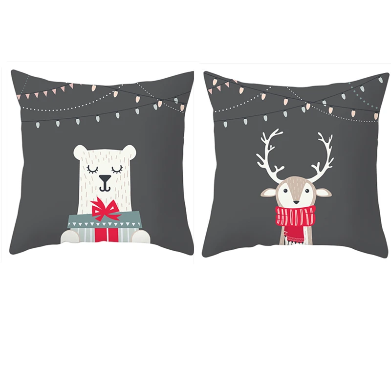 2pcs 2 шт Fuwatacchi Merry Christmas Чехлы для подушек Мультяшные рождественские наволочки для подушек для домашнего дивана декоративные наволочки 45*45 см - Цвет: 2pcs