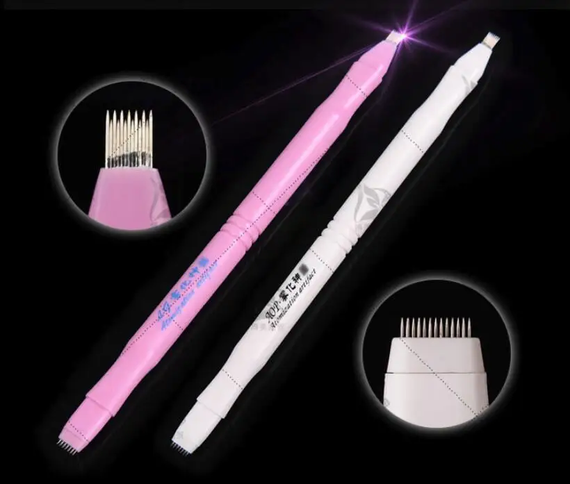 

Disposable Permanent Makeup Eyebrow Microblading Pen 7Pin+19Pin Needles Blade Manual Microblade Tattoo Tools