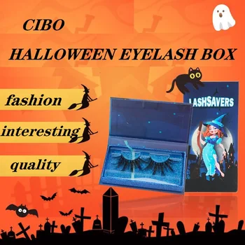 

Halloween eyelash box New Design Eyelash Packaging Box Empty Lash Boxes With Tray Rectangle Case Creative Eyelashes Package