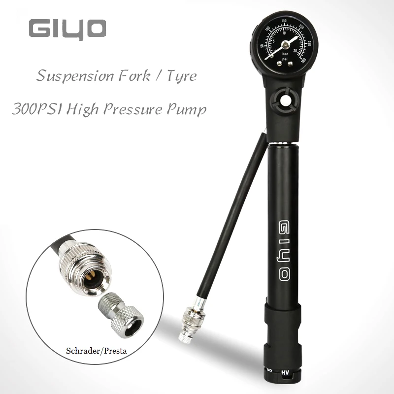 GiyoGS41E300psiMTBShockForkPumpRoadBikeMotorTyreInflator