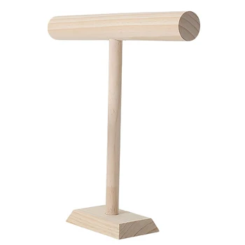 

Portable Wooden Bracelet Bangle Necklace Display Stand Holder Watch Jewelry Organizer T-Bar Rack