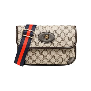 

New Europe and America simple wild Messenger bag trend color wide shoulder strap tiger head envelope small square bag