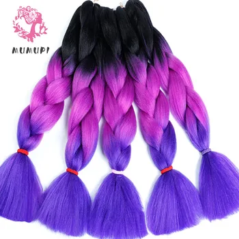 

MUMUP sythetic jumbo Braiding Hair Jumbo Crochet Braid Synthetic Hair Extensions box braids for afro women xpression