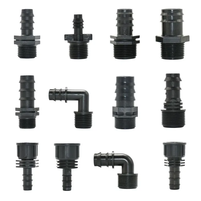 2pcs 1/2" 3/4" 1" Thread To Barb 16mm 20mm 25mm 32mm PE Hose Connector Adapter Gagriculture Irrigation System Pipe Coupler