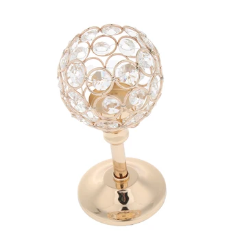 

3 Height Golden Crystal Wedding Party Lamp Tealight Stand Candle Holder