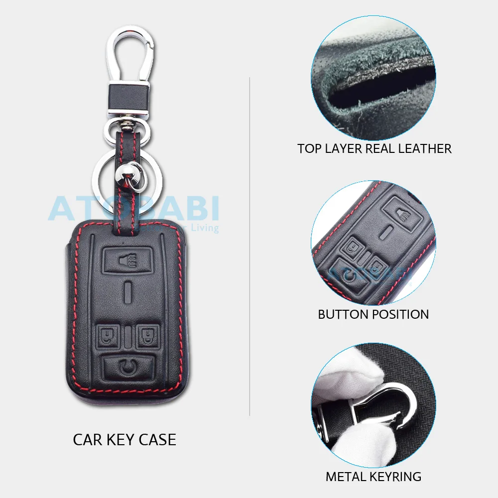 Кожаный чехол для ключей автомобиля GMC Sierra Canyon Chevrolet Colorado Silverado Smart Keyless