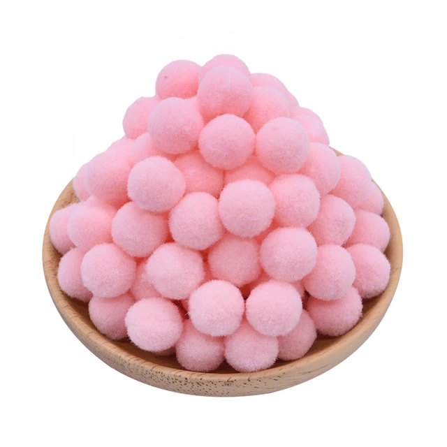 100pcs 15/20/25mm Fluffy Soft Pompom Ball DIY Handmade Kid Toy Doll Garment Sewing Material Color Pom Poms Decor Supplies Crafts B07