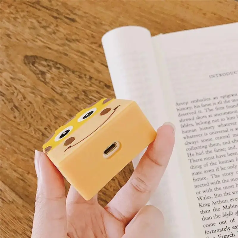 Чехол для AirPods с мультяшным рисунком, защитный чехол, беспроводной чехол для наушников Air pods 2, чехол для наушников с кольцом на палец