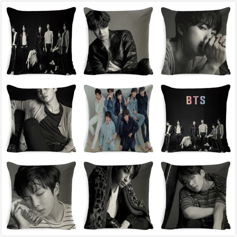 Kpop Cushion Throw Pillow Case Bedding Love Yourself K pop Home Bangtan Boys BT 21 Square