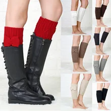 Гетры, женские теплые носки, длинные зимние вязаные однотонные вязаные гетры, гетры, носки для обуви, манжеты, закрывающие носки, лидер продаж#3#. 0