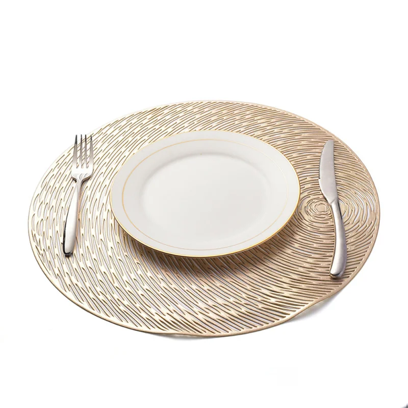 

Round Openwork Placemats Table Mats Dining Napkin Pads Non-Slip Heat Resistant Coaster Cushion Kitchen Party Decoration 38*38cm