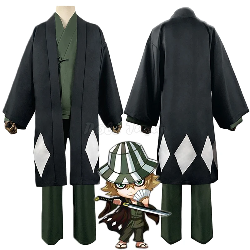 

Anime Bleach Urahara Kisuke Gotei 13 Cosplay Kimono Uniform Cloak Suit Men Women Halloween Christmas Costumes S-2XL C105M263