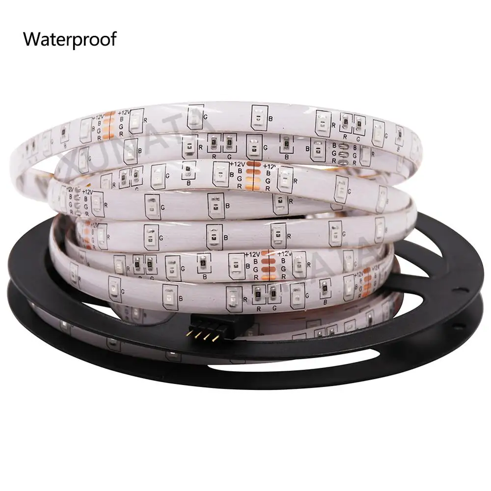 5 м DC 12 В светодиодные полосы Набор SMD 2835 60 светодиодный s/m RGB светодиодный свет полосы Гибкая Водонепроницаемая светодиодная лента с 44Key RGB контроллер ЕС мощность