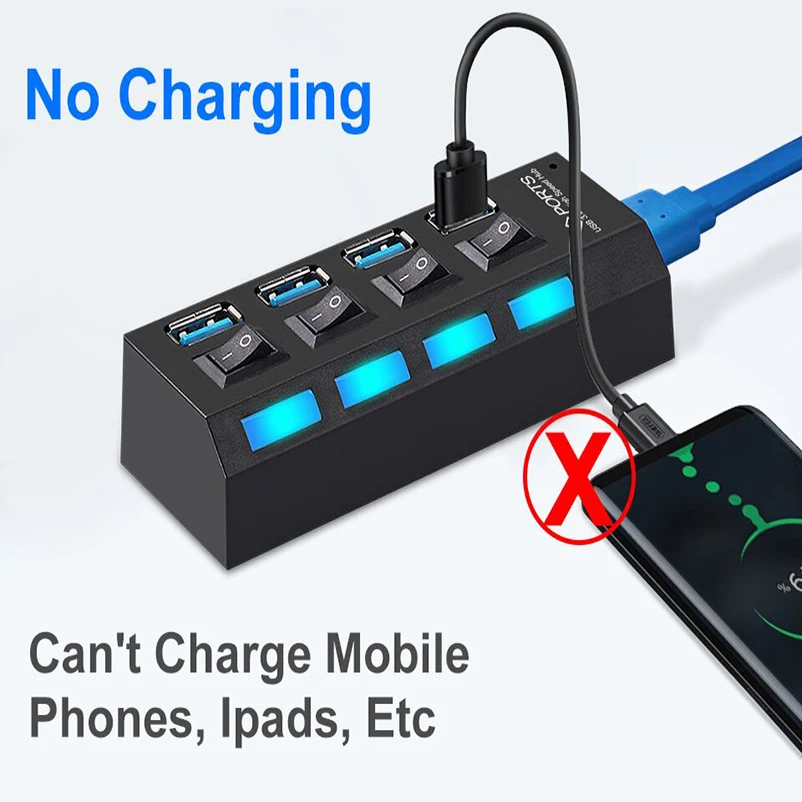EASYIDEA USB концентратор 3,0 4/7 портов Micro USB 3,0 концентратор разветвитель с адаптером питания USB hab высокая скорость 5 Гбит/с USB разветвитель 3