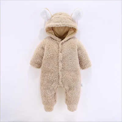 Комбинезон для новорожденного, одежда, осенний стиль, милый медведь Onesie, зимний детский комбинезон, ползунки, Jumpwear, Одежда для новорожденных - Цвет: Brown