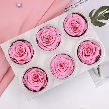 

1 Box 6 Pcs Immortal Rose Heads DIY Preserved Eternal Life Dried Flowers Decor