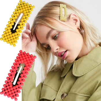 

2 Pcs Small Dots Hairpin Barrettes Hairgrip Geometricr Solid Color Hair Clip Metal Hair Accessories For Women Hair Grips BB Clip