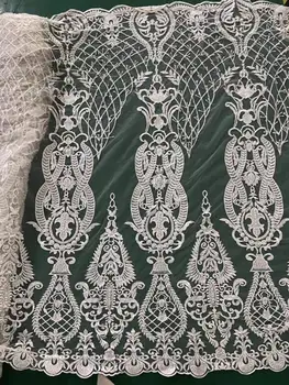 

JIANXI.C-208805 beautiful beaded embroidered net lace fabric for bridal dress fashion wedding tulle lace fabric