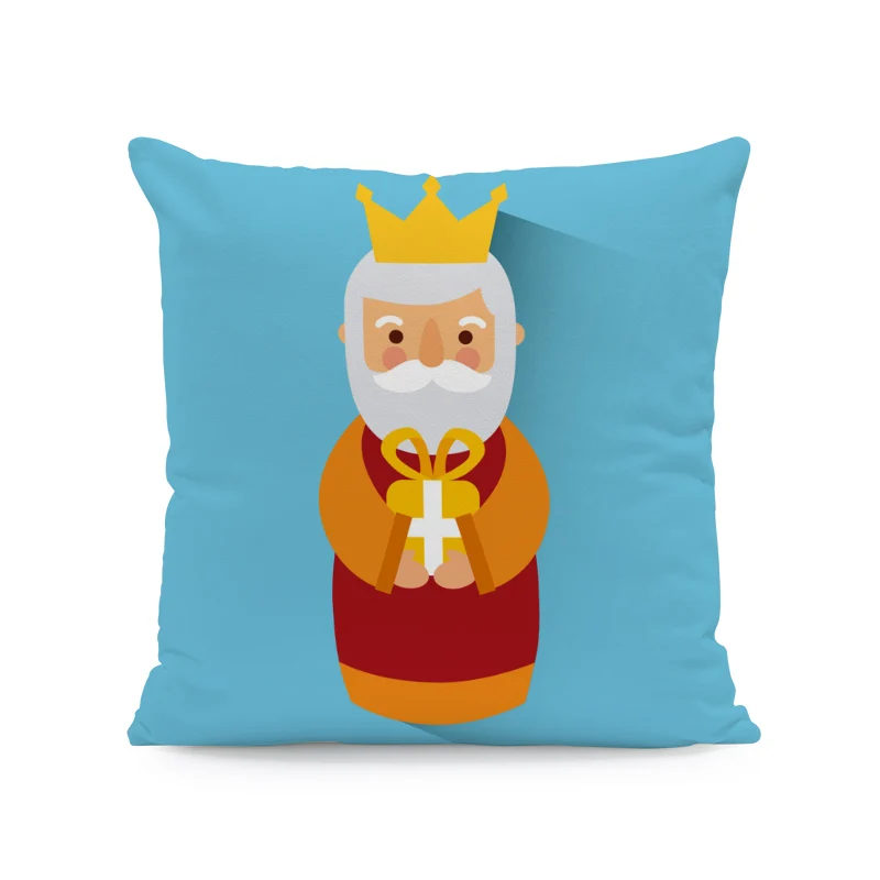 Мультяшный испанский Los Reyes Magos чехол для подушки в подарок золотой специи медицина диванная декоративная наволочка для подушки персиковая кашемировая подушка для отдыха