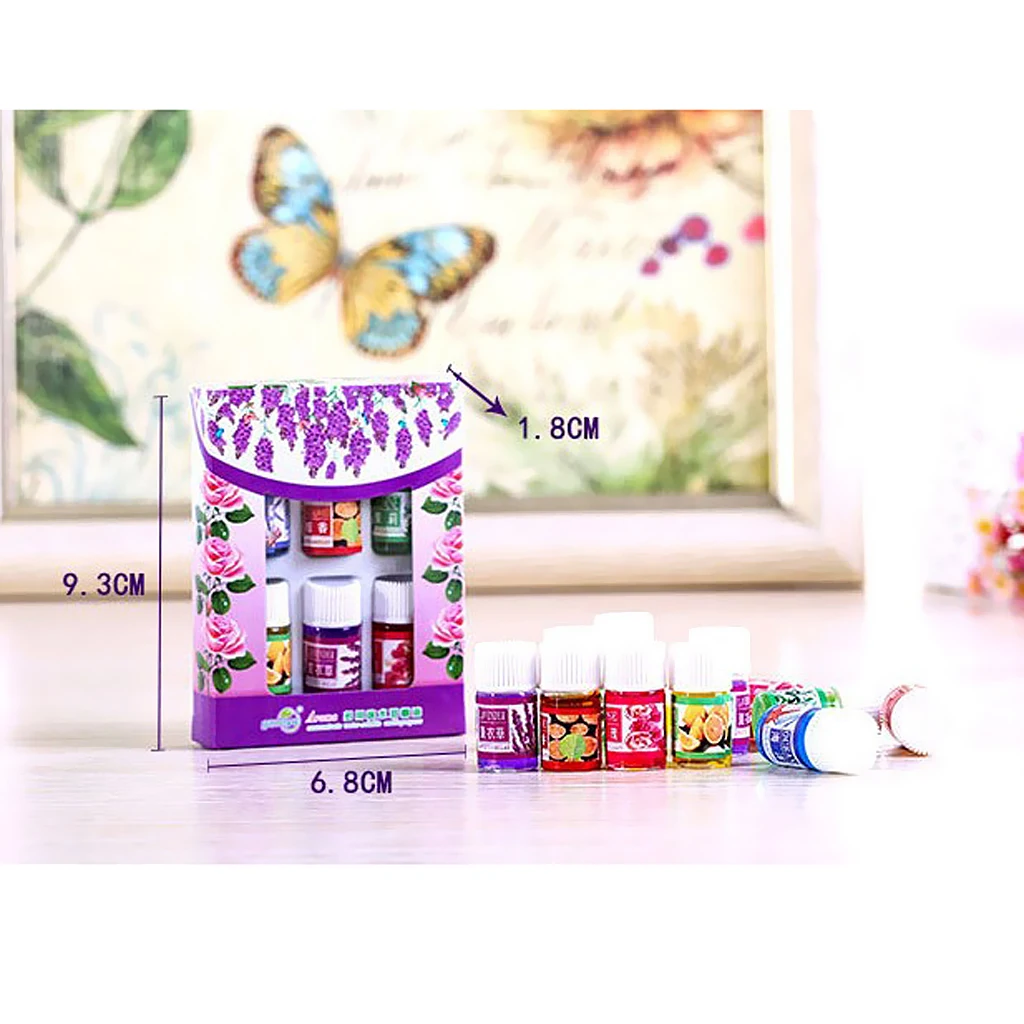 6pcs Beauty Aromatherapy Essential Oil, 100% Pure Basic Essential Oil Gift Set For Office Home Study Yoga Spa - 3ml