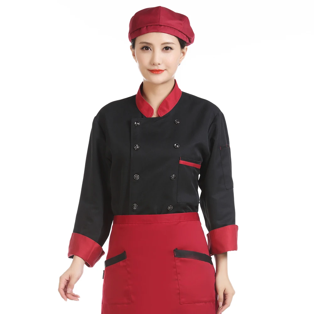 С длинными рукавами, кухонная рабочая одежда, кофейня, рубашка официанта, Повседневная Мягкая Кухня, рабочая одежда шеф-повара, еда, обслуживание, reataurant, униформа шеф-повара - Цвет: jacket
