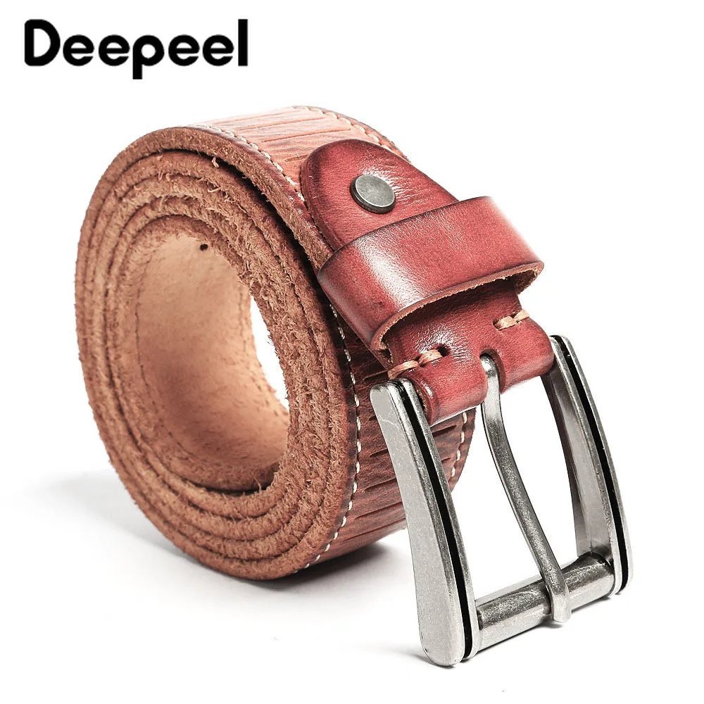 Deepeel 1 шт. 3,8 см* 120 см Для мужчин s топ из натуральной коровьей кожи Ремни Нержавеющая сталь пряжкой Аксессуары для одежды подарок для Для мужчин YB608