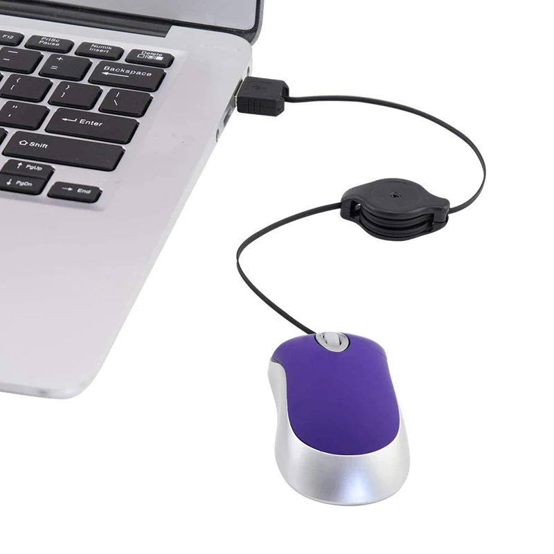 Мини USB Проводная мышь, маленькая Выдвижная мышь 1600 dpi, оптическая компактная дорожная мышь для Windows 98 2000 XP Vista версия