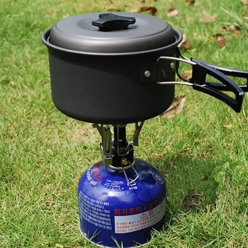 New Portable Outdoor Picnic Gas Foldable Camping Mini Aluminum Alloy Gas Stove Case With A Box Camping Equipment new