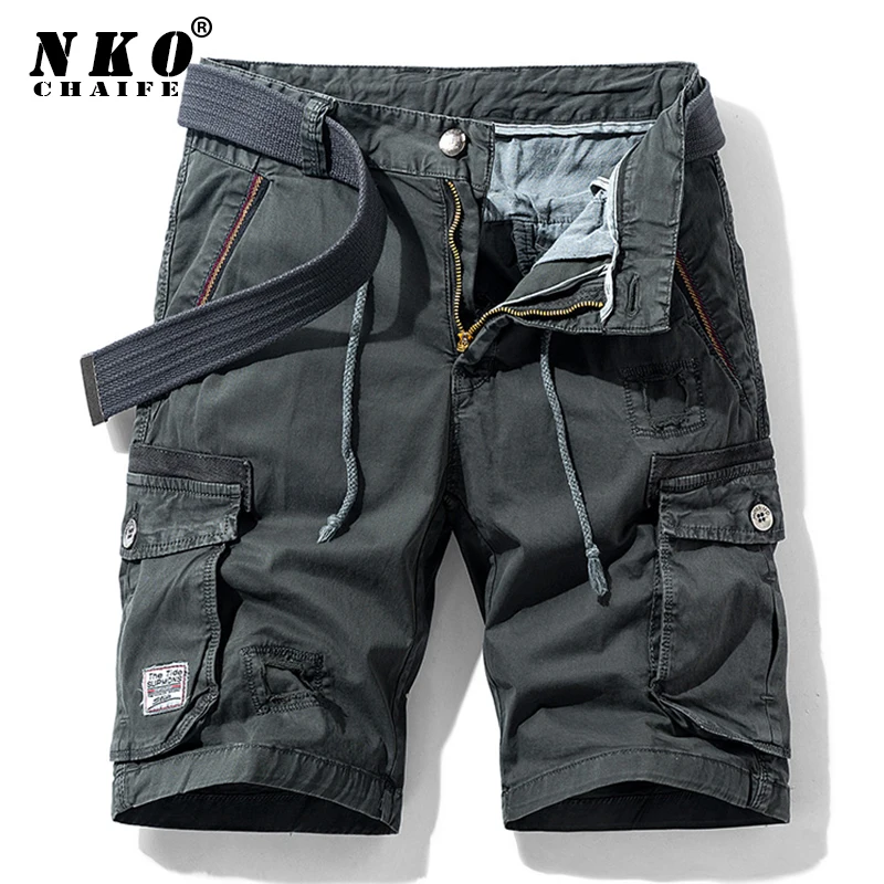 CHAIFENKO-pantalones cortos militares de algodón para hombre, pantalón de trabajo táctico, holgado, con múltiples bolsillos, novedad de verano, 2021
