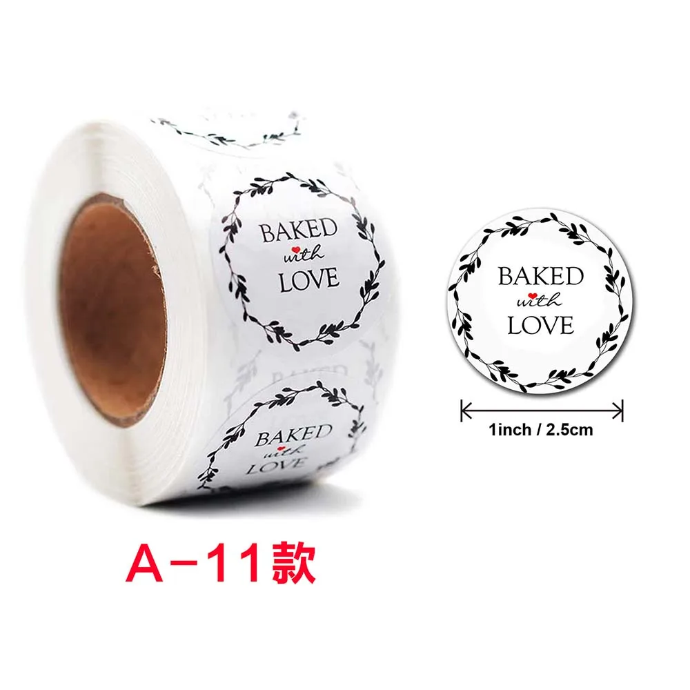 Sealing Stickers For Gift Design With Letter THANK YOU / HANDMADE LOVE Festival Party Decoration Labels 100/300/500pcs decorative stickers self adhesive stickers stationery stickers adhesive stickers gift box stickers thank you stickers