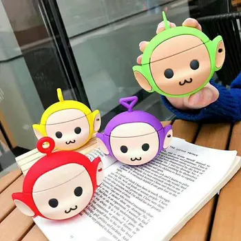 

For AirPods Case Cute 3D Cartoon Teletubbies Fashion Earphone Case For AirPods 2 Wireless Bluetooth Headset Cover with Keychain