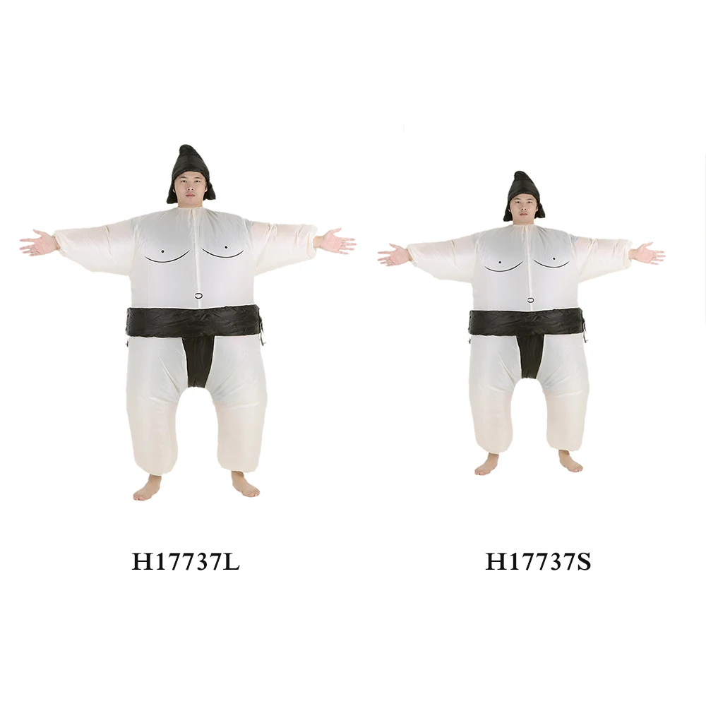 

Hot New Cute Adult Inflatable Sumo Costume Suit with Air Operated Fan Fancy Dress Party Cosplay Outfit Fat Inflatable Wrestler C
