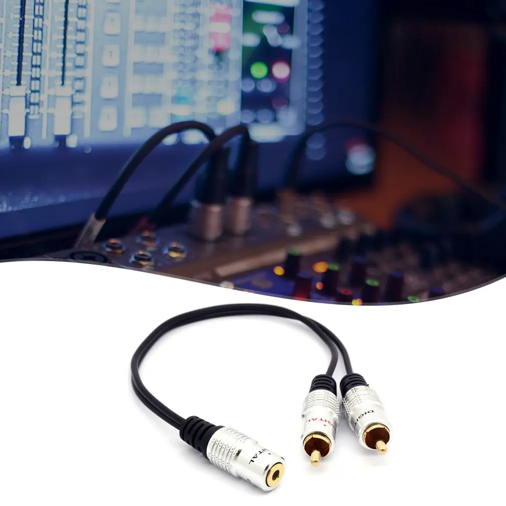 Изысканный дизайн прочный Pro 2 Rca штекер 3,5 мм стерео разъем кабель Aux Phono Jack адаптер