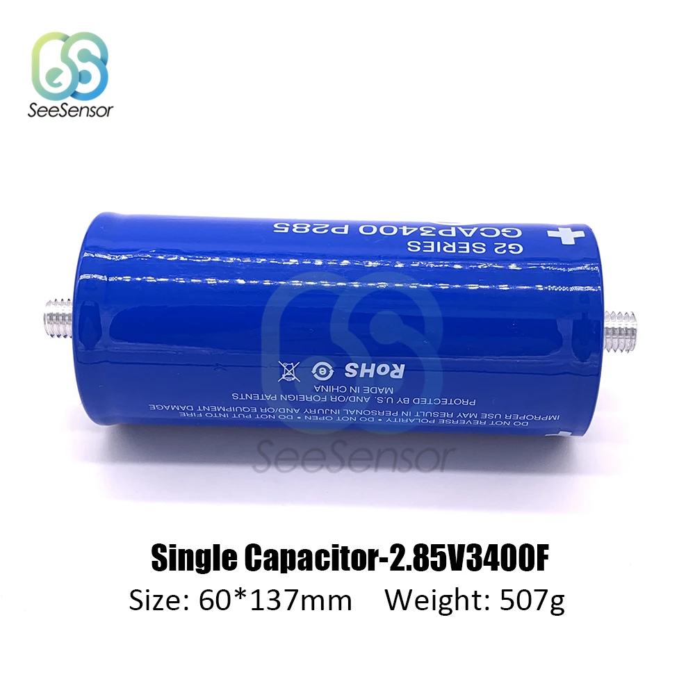 Новая версия сверх яркий конденсатор 2,85 V 3400F 60*137mm супер конденсаторы для автомобиля Авто Блок питания