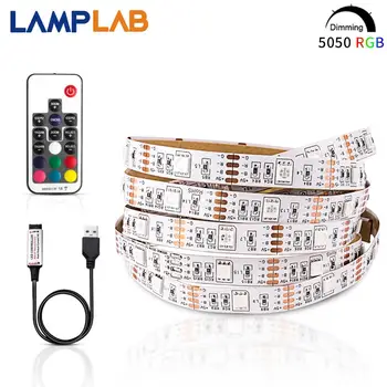 

DC5V USB LED Strip Flexible Light 5050 RGB Mini 3Key 17Key RF IR Remote Ribbon Tape IP65 50CM 1M 2M 3M TV Background Lighting