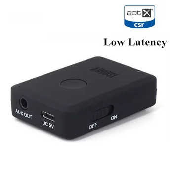 

aptX Low Latency Wireless Bluetooth 4.2 Audio Receiver Aux 3.5mm Aux Bluetooth Audio Receiver Adapter for Car,Speakers