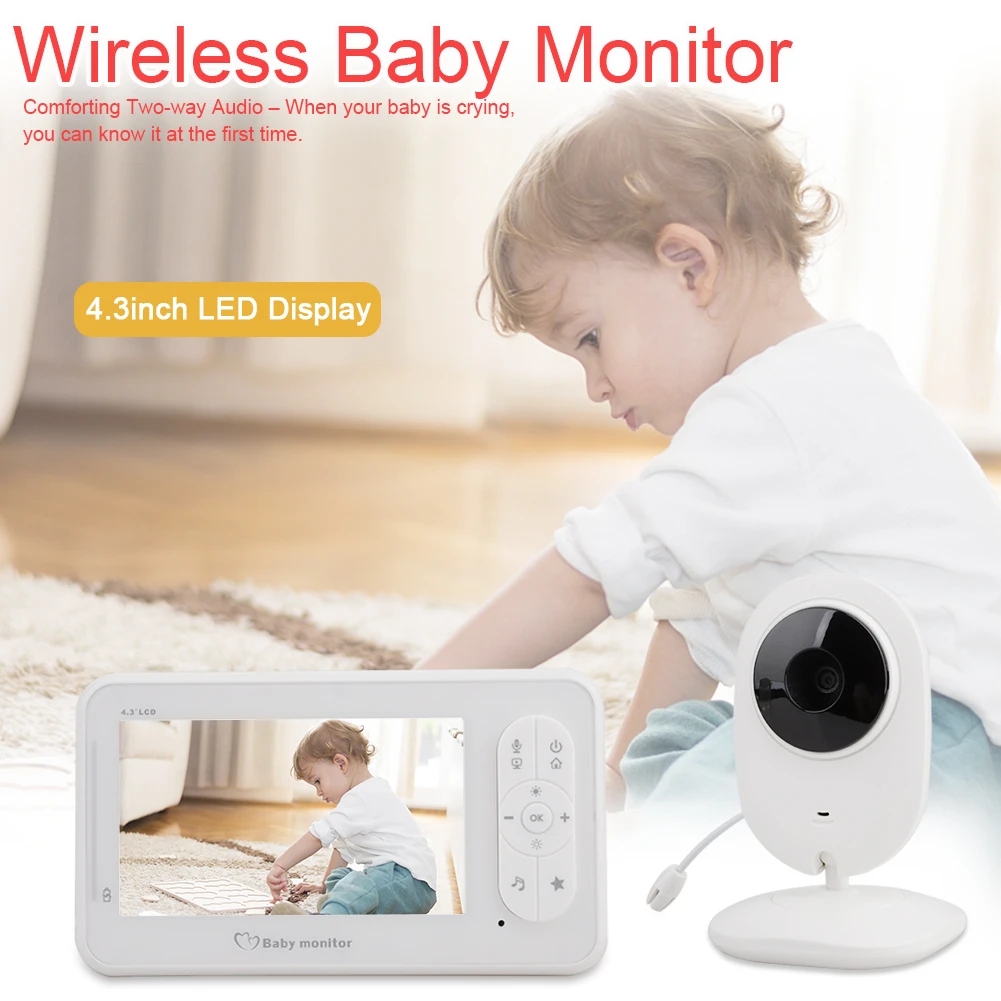 

Wireless Video Color Baby Monitor with 4.3Inches LCD 2 Way Audio Talk Night Vision Surveillance Security Camera Babysitter