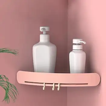 

Bathroom Shelf Storage Holder No Drilling Shampoo Shower Triangle Toilet Wall Organizer 33x24x5cm White/Pink/Grey/Dark/Green